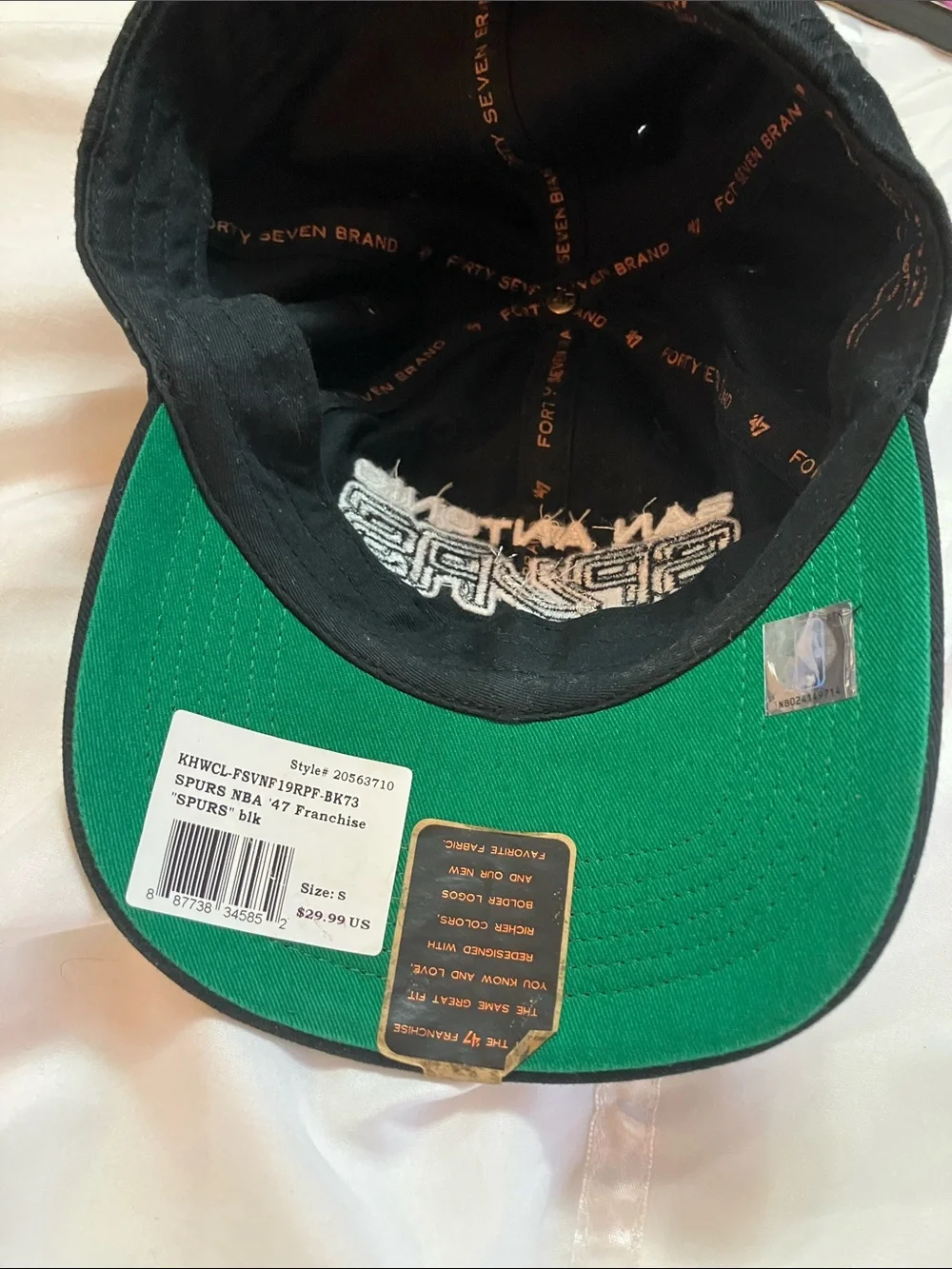 47 Brand San Antonio Spurs Black Baseball Cap